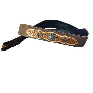 Western Leather and Silver Mens Belt